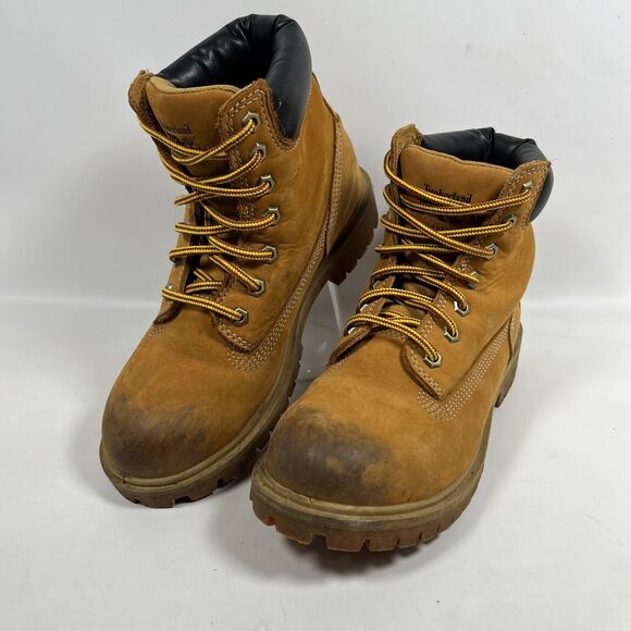 TIMBERLAND Boots Women 7 PRO Steel Toe Direct Attach 6" Insulated Waterproof Tan - Picture 2 of 13
